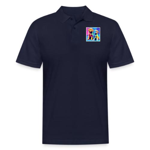 Rainbow Pups: Playful Duo - Men's Pique Polo Shirt