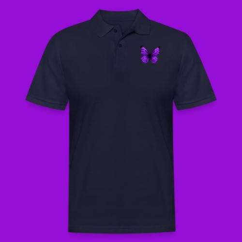 Neon Purple Butterfly - Men's Pique Polo Shirt