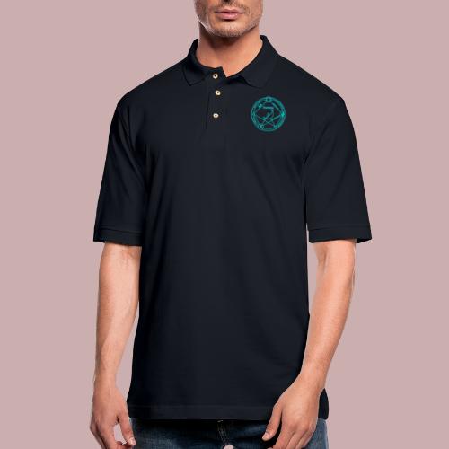 darknet logo cyan - Men's Pique Polo Shirt