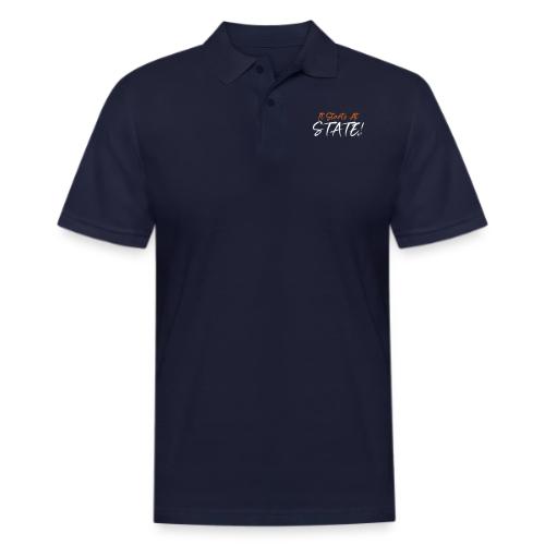 It Starts At STATE! -Orange & White Script - Men's Pique Polo Shirt