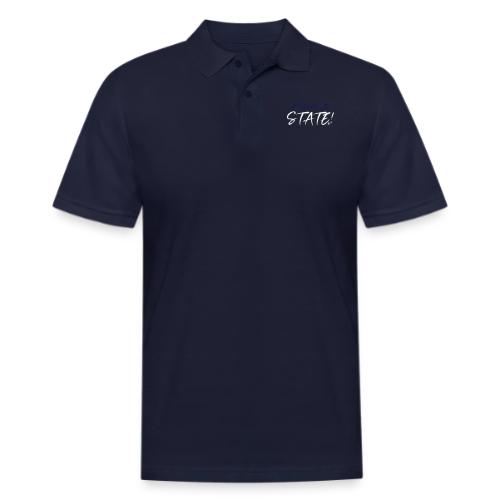 It Starts At STATE! -Navy & White Script - Men's Pique Polo Shirt