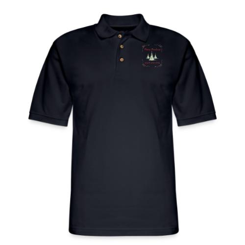 Beautiful Green Christmas Tree Graphic - Men's Pique Polo Shirt
