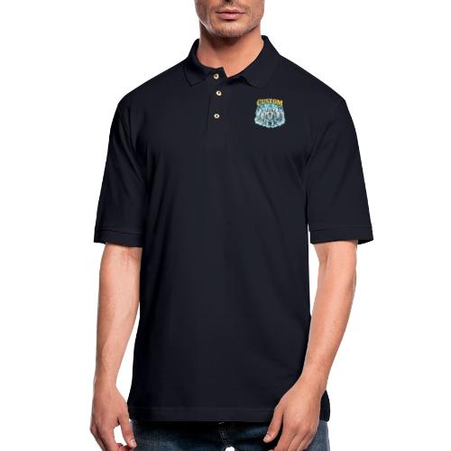 Custom Wolf Pack Howling Moon Vintage Wilderness - Men's Pique Polo Shirt