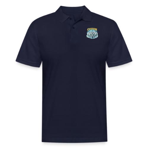 Custom Wolf Pack Howling Moon Vintage Wilderness - Men's Pique Polo Shirt