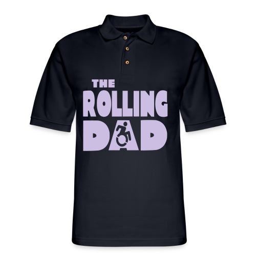 Rolling dad in a wheelchair - Men's Pique Polo Shirt