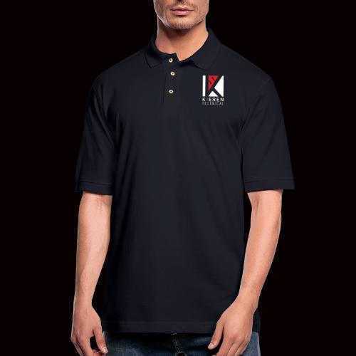 White Logo plain - Men's Pique Polo Shirt