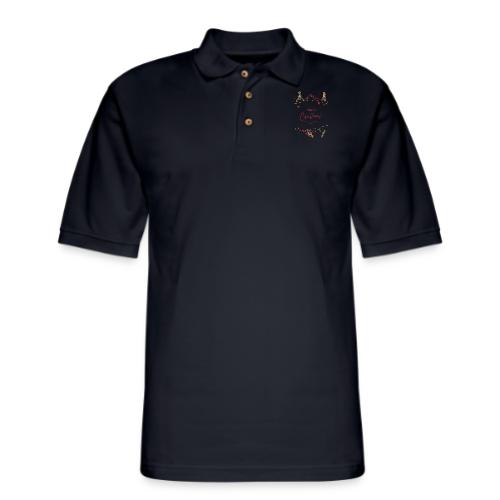 Merry Christmas Typography Design - Men's Pique Polo Shirt