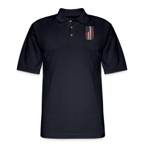 Patriotic Golf T-Shirt | American Flag Golf - Men's Pique Polo Shirt