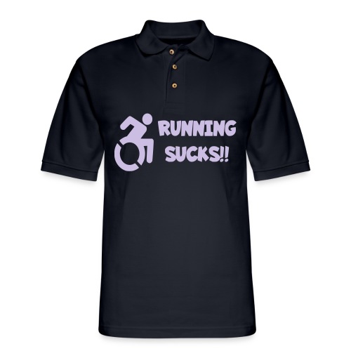 Wheelchair users hate running and think it sucks! - Men's Pique Polo Shirt