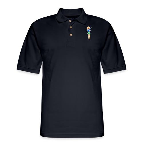 Sophia, White Outline, Full Color (tshirts) - Men's Pique Polo Shirt