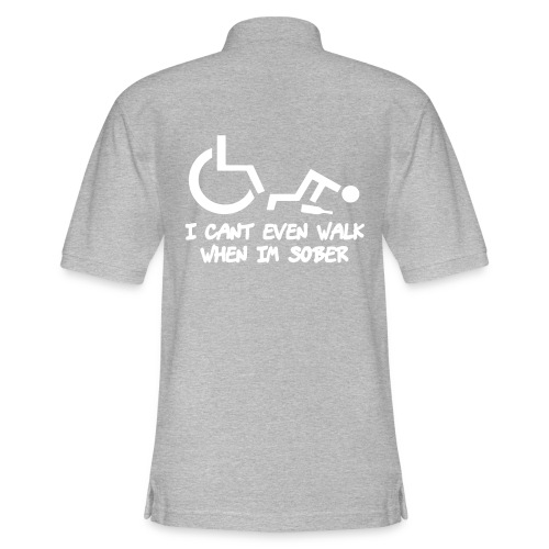 A wheelchair user also can't walk when he is sober - Men's Pique Polo Shirt