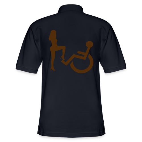 Sexy dame vs rolstoel gebruiker. Humor shirt # - Men's Pique Polo Shirt