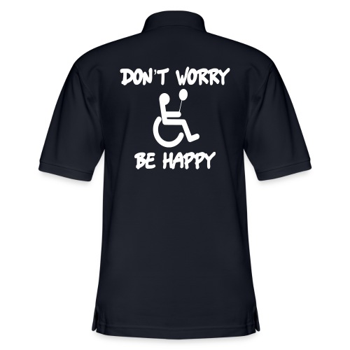 don't worry, be happy in your wheelchair. Humor - Men's Pique Polo Shirt