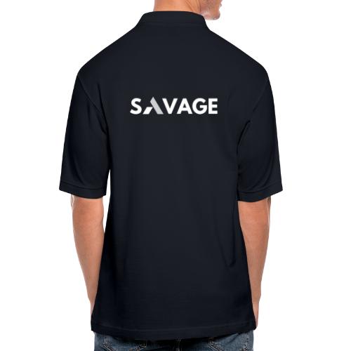 Savage Gentleman Light Logo - Men's Pique Polo Shirt
