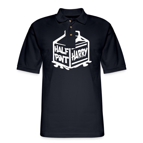Half Pint Harry Roadie Front & Back - White - Men's Pique Polo Shirt