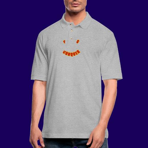 ChaosNConquer Minimalist Logo Print - Men's Pique Polo Shirt