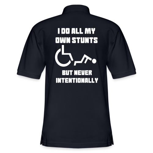 I do all my own wheelchair stunts - Men's Pique Polo Shirt