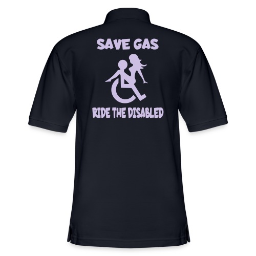 Save gas ride the disabled wheelchair user - Men's Pique Polo Shirt