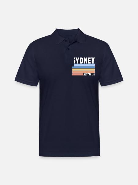 Sydney Australia - Men's Pique Polo Shirt - midnight navy