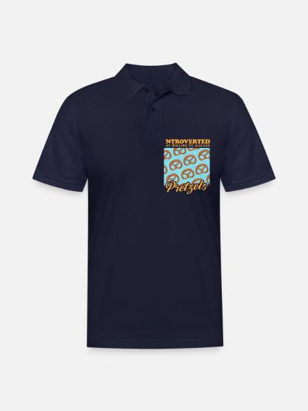 Pretzel To Discuss Pretzels - Men's Pique Polo Shirt - midnight navy