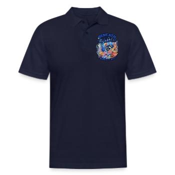 Beneath the waves, a world of reefs - Reef - Men's Pique Polo Shirt - midnight navy - Front