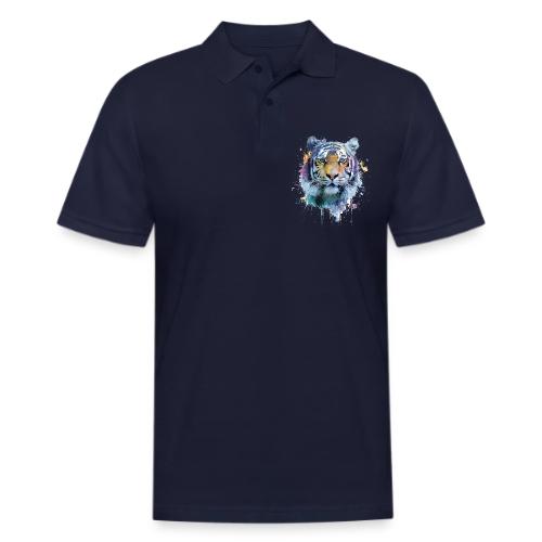 Splash-Art Tiger Face - Men's Pique Polo Shirt