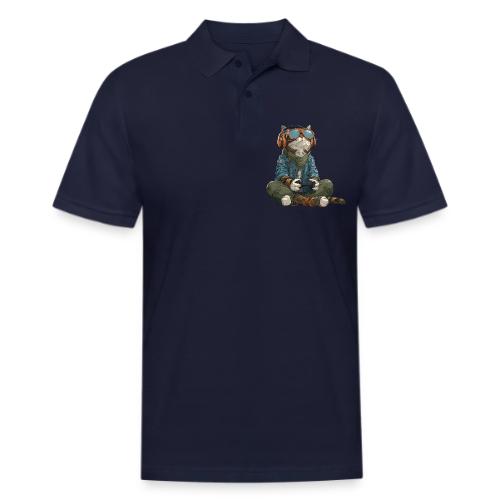 Cat: Purrfect Player - Men's Pique Polo Shirt