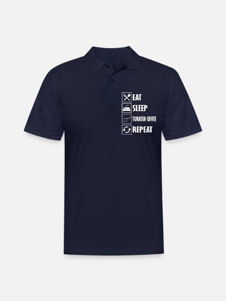 Turkish Coffee - Men's Pique Polo Shirt - midnight navy