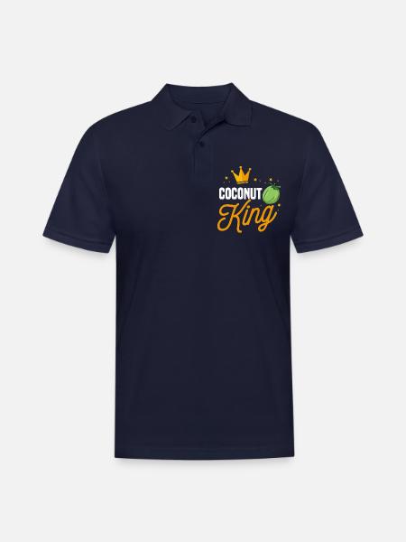 Coconut King - Men's Pique Polo Shirt - midnight navy