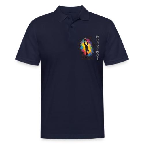 High Energy Basketball Paint Splatter Art - Men's Pique Polo Shirt