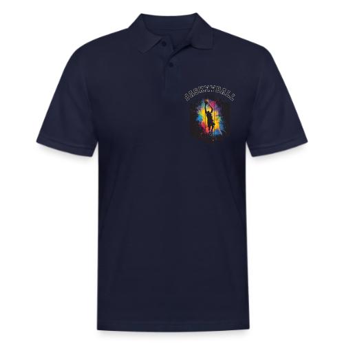 Basketball Slam Dunk Splash Design - Men's Pique Polo Shirt