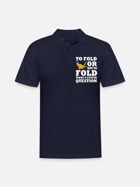 Origami Gift - Men's Pique Polo Shirt - midnight navy