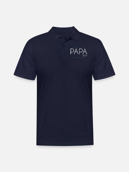 papa 2023 - Men's Pique Polo Shirt - midnight navy