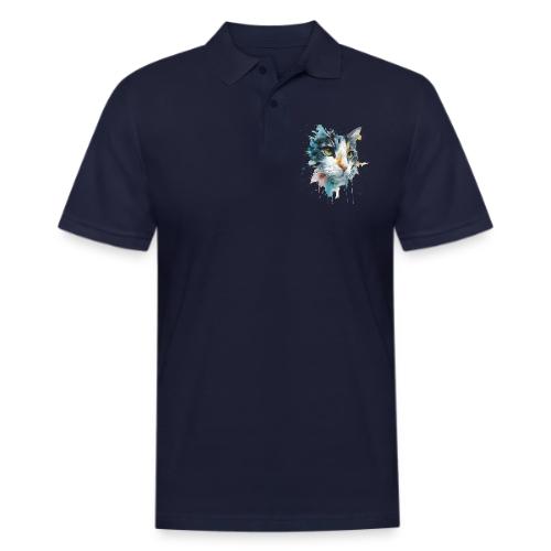 Watercolor cat face - Men's Pique Polo Shirt