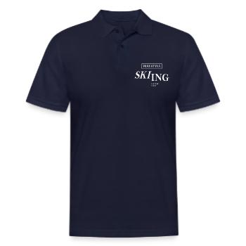 Extreme Sport Freestyle Skiing - Men's Pique Polo Shirt - midnight navy - Front