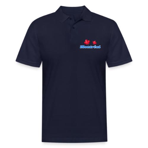 Montréal with two red maple leaves - Men's Pique Polo Shirt