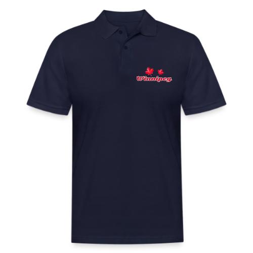 Winnipeg with two red maple leaves - Men's Pique Polo Shirt