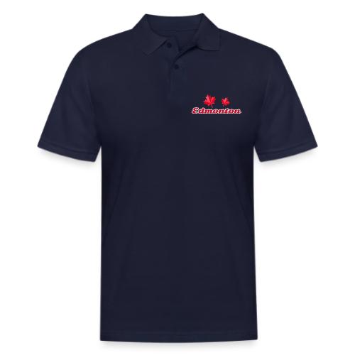 Edmonton with two red maple leaves - Men's Pique Polo Shirt