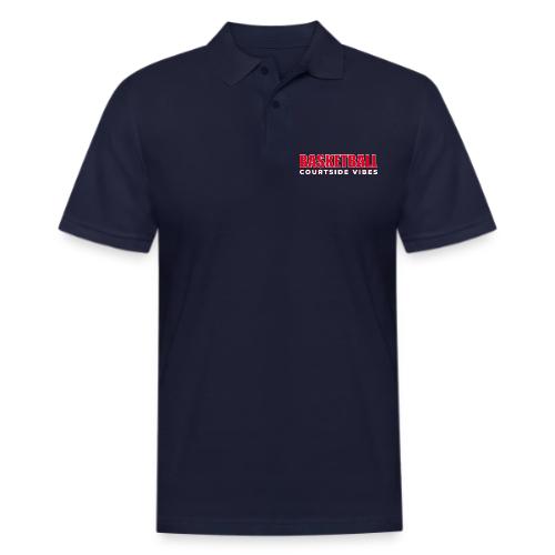 Courtside Vibes Basketball Typography Design - Men's Pique Polo Shirt