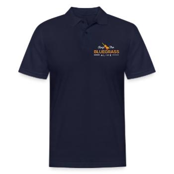 bluegrass instrument - Men's Pique Polo Shirt - midnight navy - Front