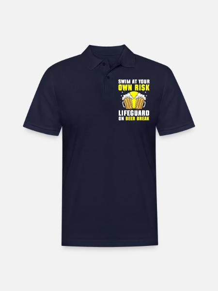 Lifeguard Pool Summer - Men's Pique Polo Shirt - midnight navy