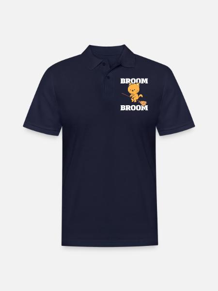 Broom Broom! Cat Groomer - Men's Pique Polo Shirt - midnight navy