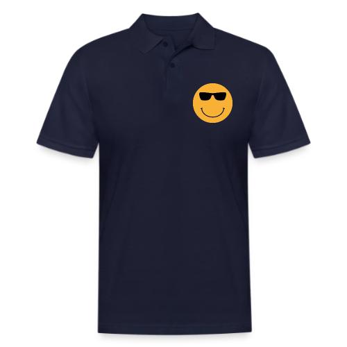 Orange Face with Sunglasses - Men's Pique Polo Shirt