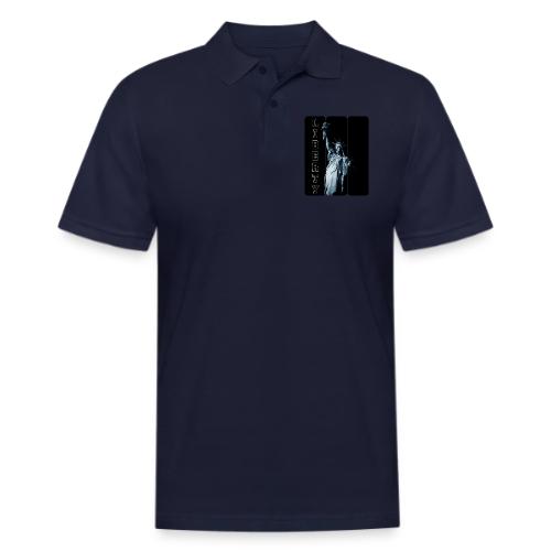 USA: Vertical Liberty - Men's Pique Polo Shirt