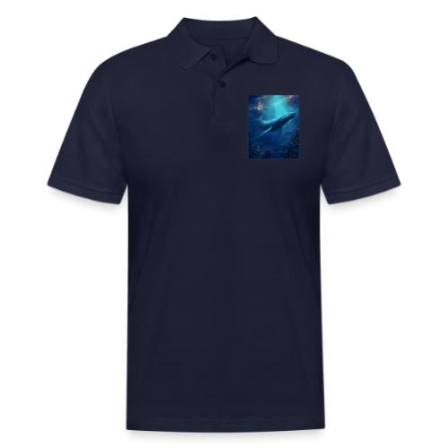 Humpback Whale Ocean Reef Design - Men's Pique Polo Shirt