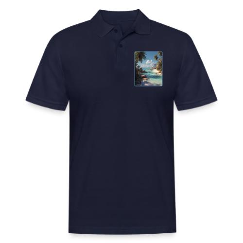 Tropical Island Paradise Ocean Design - Men's Pique Polo Shirt