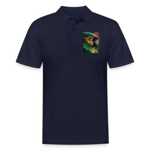 Colorful Parrot Close-Up Design - Men's Pique Polo Shirt