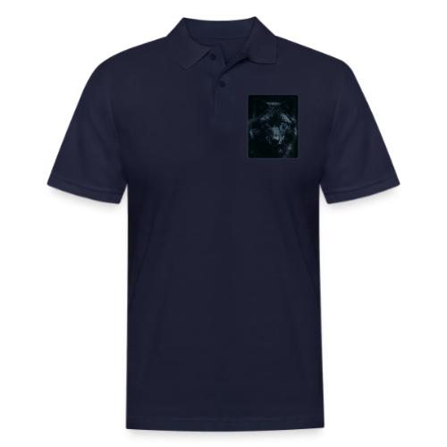 Black Wolf Intense Eyes Portrait Design - Men's Pique Polo Shirt