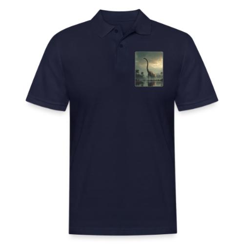 Brachiosaurus Misty Lake Design - Men's Pique Polo Shirt