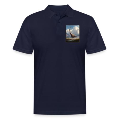 Brachiosaurus Valley Landscape Design - Men's Pique Polo Shirt